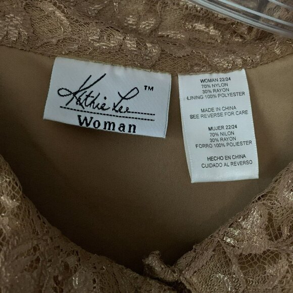 Vintage Kathie Lee Women Button front Lace long sleeve Size 22/24 - Picture 2 of 4